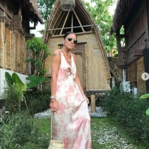 ZARA PINK TIE-Dye DRESS Small KNOT SPAGHETTI STRAP - Picture 5 of 6